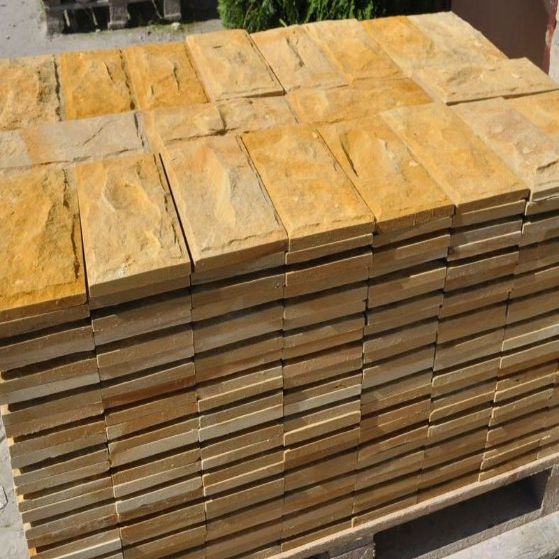 2 - 3 cm starke Sandstein Verblender Gobi gelb 25 x 15 cm